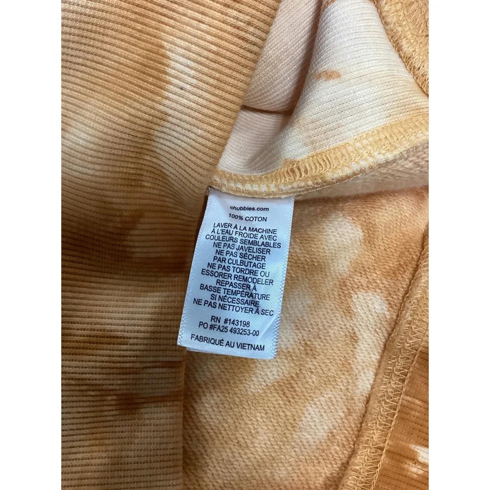 Chubbies The Glass Fractal Amber Tie‎ Dye Comfort Hoodie Mens Large Orange White